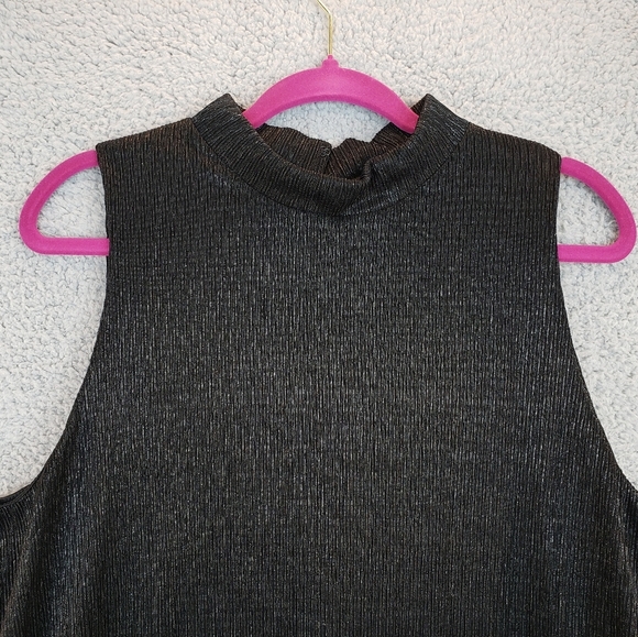 Marina Black A-Line Chiffon Sparkle Evening Cocktail Wedding Dress Sz 14 - Picture 2 of 11